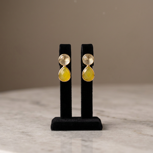 ต่างหูทองเหลืองชุบทองประดับพลอยทำมือ สไตล์โบโฮ แฟชั่นชาติพันธุ์ - Product Image 2