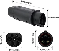 Adaptateur de chargeur de type 2 vers Type1 EV mâle vers femelle Connecteur IEC62196 vers SAE J1772
