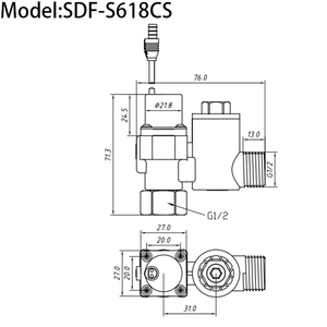 Goldenland DC <span class=keywords><strong>9V</strong></span> Válvula <span class=keywords><strong>solenoide</strong></span> de enclavamiento G1/2, para descarga automática de urinario OEM compatible con el servicio de urinarios - Product Image 2