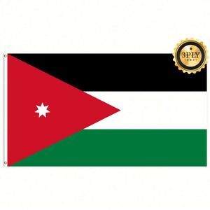 Drapeaux de Jordanie en gros 3x5 pieds, en polyester 68D/100D, personnalisables avec tous les motifs des nations, livraison rapide d'un fournisseur fiable - Product Image 1