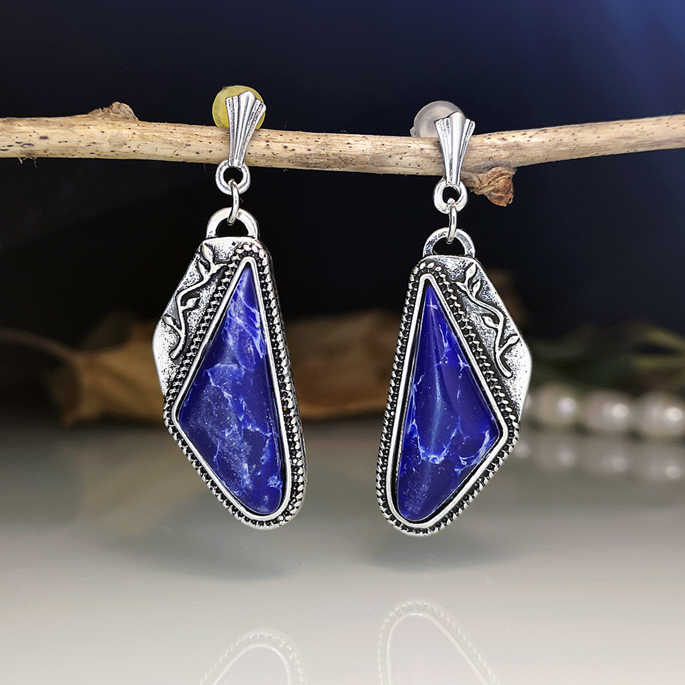 Ancient silver, lapis lazuli