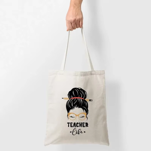 <b>Lightweight</b> Custom Logo Cotton Tote <b>Bag</b> With Long Handle For Reusable Carrying Storage Organization And Daily Transport - Product Image 1