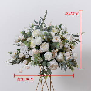 FB002 Vente en gros d'usine Boule de fleurs en tissu vert avec feuilles vertes Centres de table pour décorations de mariage - Product Image 3