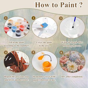 Peinture à l'huile numérique Songwoo Vivid Multicolor Gecko avec feuilles de lotus et bulles de corail, <span class=keywords><strong>art</strong></span> <span class=keywords><strong>pop</strong></span> naturelle tropicale, kit de peinture par numéros - Product Image 6
