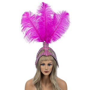 Pièces de cheveux personnalisées en plumes d'autruche pour fêtes à thème, enterrement de vie de jeune fille, mariages et festivals – Bijoux de cheveux élégants avec strass - Product Image 6