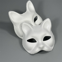 DIY divers styles de masques d'animaux doodle dessinés à la main pour enfants masques de peinture en pâte de papier blanc