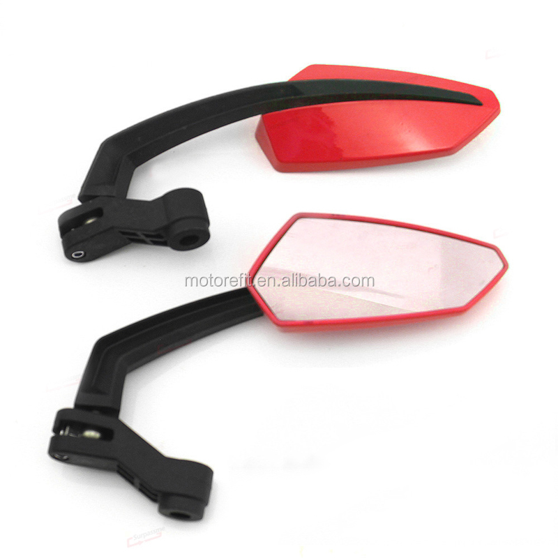 Rétroviseur Universel Pour Moto - Lot De 2, Couleur Rouge - En ABS Et Verre, Pour Une Meilleure Visibilité Et Sécurité