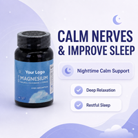 Capsules de magnésium 500 mg OEM ODM, étiquette privée, complément alimentaire personnalisé, directement de l'usine, échantillon gratuit, soutien pour le sommeil et les os
