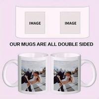 Mug Keramik Cetak Dua Sisi Pembungkus Kado 11oz Cangkir Kopi Aman untuk Mesin Cuci Piring dan Microwave Wanita Pria Ibu
