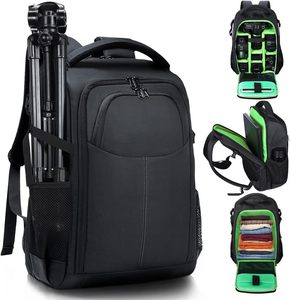 Free sample Camera Backpack - DSLR SLR Vintage Leather Style Waterproof Canvas Bag Backpack with 15.6 inch <b>Laptop</b> <b>Sleeve</b> - Product Image 3