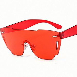 แว่นกันแดดทรงโอเวอร์ไซส์แบบไร้กรอบ รุ่นฮิตปี 2020 สำหรับผู้ชายและผู้หญิง ป้องกันรังสียูวี 400 - Product Image 4