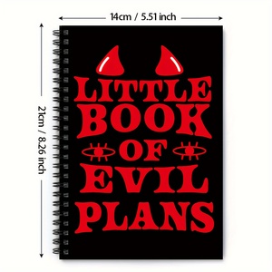 Carnet à spirales A5 « Evil Plan » sur le thème des sorcières et de l'horreur – Journal parfait pour Halloween, cadeau idéal pour les amis, pour raconter des histoires effrayantes - Product Image 2