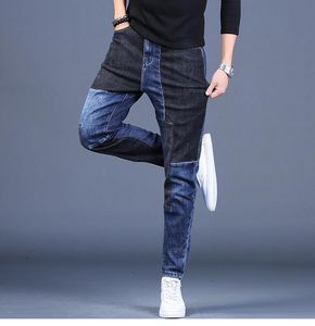 Vendita calda <span class=keywords><strong>pantaloni</strong></span> Jeans Jeans da <span class=keywords><strong>uomo</strong></span> taglie forti carota in forma lavata tecnica stile Hip Hop <span class=keywords><strong>pantaloni</strong></span> con bottone a metà - Product Image 5