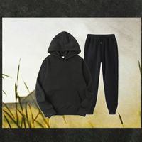 Ensemble deux pièces pour homme, mode printemps, couleur unie, respirant, polyester/coton, coupe ample, sweat à capuche et pantalon de jogging, personnalisable, tricoté