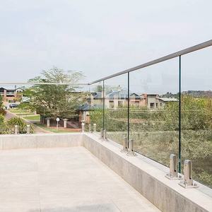 Écrans en verre rétractables réglables en hauteur pour terrasses de restaurant cloison de salle à manger/garde-corps en verre sans cadre réglable - Product Image 3