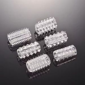 Pene de goma suave transparente para retrasar la eyaculación, pene de silicona, manga Comdon, anillo para pene, Juguetes sexuales para hombre, consolador, condón de silicona - Product Image 5