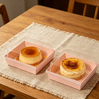 Boîte en carton avec couvercle transparent pour mariage, muffins, sushis, pâtisseries, cadeaux ou présentation alimentaire