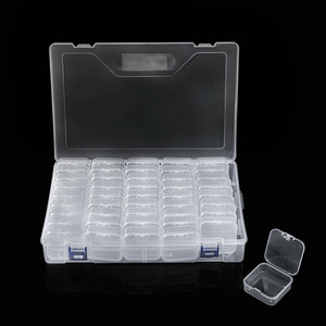 Transparent 45 Compartment Jewelry Box With Independent Dustproof Storage For Beads And Small Items Desktop Organizer - Product Image 1