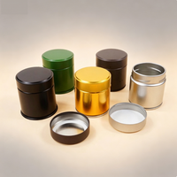 Prix de gros – Boîtes à thé matcha réutilisables en métal, capacité 50g, rondes, portables et hermétiques pour poudre de matcha – MOQ 200 pièces
