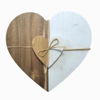 Ensemble de plateau et de sous-verres en bois et marbre classique pour la Saint-Valentin, emballage écologique, plateau à pain et à fromage pour les mariages et les fêtes
