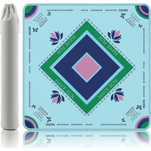 Tapete de Mahjong de Caucho Natural de Lujo Antideslizante de 32x32 Pulgadas - Base de Espuma Insonorizante, Lavable y Plegable para Mahjong Americano y Póker - Product Image 1