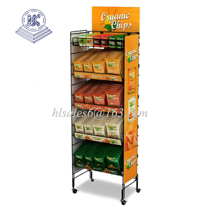 Promotion sol pose fil marchandise puces cintre étagères affichage alimentaire collation croustilles présentoirs en métal <span class=keywords><strong>hl</strong></span> - Product Image 6