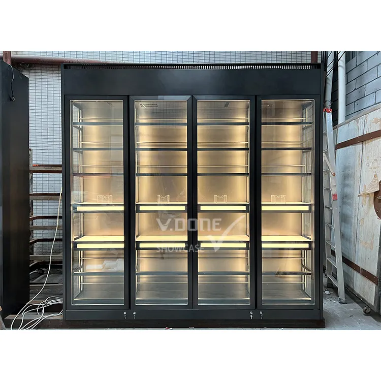 The Best Luxury Commercial Custom Stainless Steel Wine Rack Cabinet Display Glass Door Wine Cooler Wine Cellar Wall