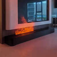 Cheminée électrique à vapeur d'eau 3D intégrée dans un meuble TV, décor LED, effet de flamme réelle, humidificateur, sans chaleur, ornement d'intérieur