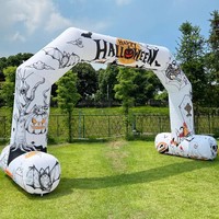 Arche gonflable personnalisée pour Halloween, en forme de citrouille, entrée gonflable durable en PVC pour carnaval et défilé