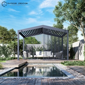 Gazebo de Lujo Motorizado con Certificación CE, Impermeable, con Techo Rígido, Pérgola de Jardín de Aluminio, Bioclimática, para Exteriores - Product Image 3