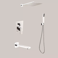 SANIPRO mélangeur de robinet de bain en acier inoxydable, luxe moderne, dissimulé à 3 voies caché dans le mur