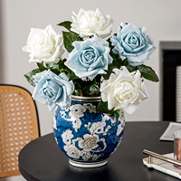 Fleurs artificielles en soie de rose de mai, effet toucher réel, hydratantes, pour salon, table à manger, hôtel, événements commerciaux