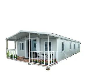 20英尺折叠可扩展集装箱房3卧室预制折叠小房子模块化家庭可扩展集装箱房