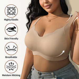 <span class=keywords><strong>Sujetador</strong></span> invisible sin aros de una pieza <span class=keywords><strong>para</strong></span> mujer, uso diario, personalizado, color nude profundo, suave, con soporte, push-up, invisible, camisetas blancas lisas de verano - Product Image 4