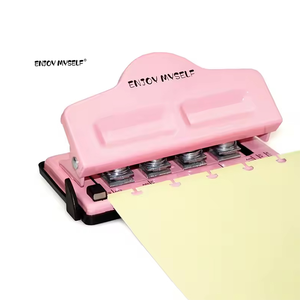 Alat Pembuat Lubang Kantor Kustom Pelubang Logam Kertas Pegangan Tangan untuk Notebook Disbound - Product Image 1