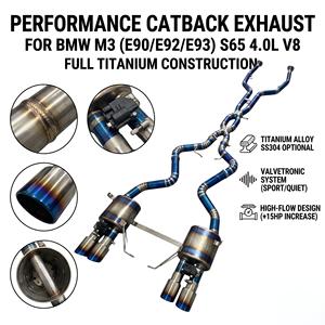 ระบบท่อไอเสียแบบ Catback วาล์วควบคุม Vortex Blue Burnt Titanium สำหรับ BMW M3 E90 E92 E93 S65 4.0L V8 NA ชุดระบบปรับแต่งแบบติดตั้งได้โดยตรง - Product Image 1