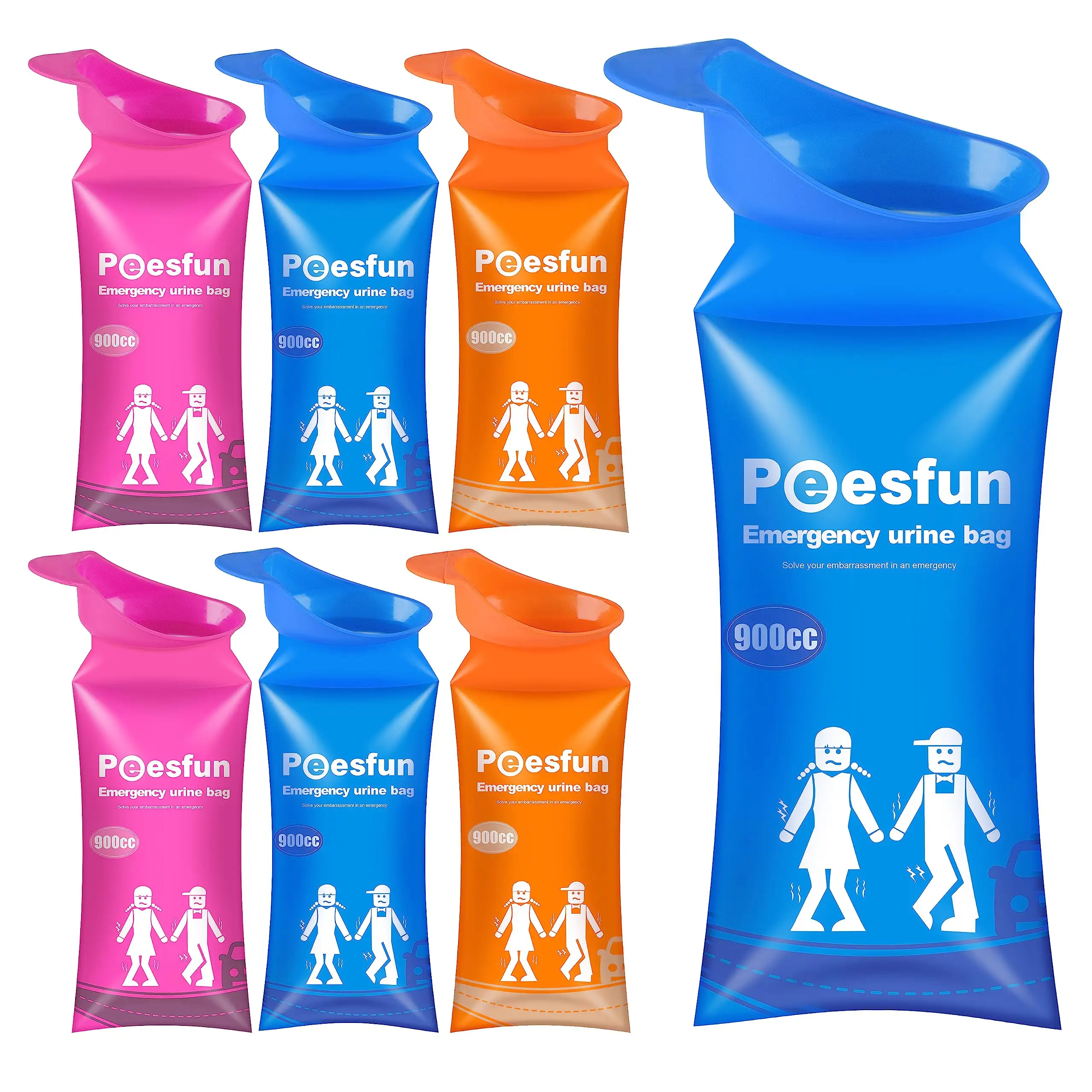 Individuelle 700 ml Einweg-Pisentaschen für Outdoor für Erwachsene bequemer Autoreise-Unisex-Urinbehälter Notfall-Urinbeutel