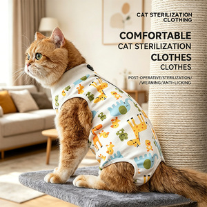 Body de Lujo OEM de Algodón Ecológico <span class=keywords><strong>para</strong></span> Mascotas, Transpirable, Postoperatorio, Anti-Lamido, <span class=keywords><strong>para</strong></span> Recuperación de Cirugía/Esterilización/Parto en Gatos - Product Image 3