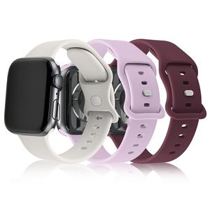 Para <span class=keywords><strong>Apple</strong></span> <span class=keywords><strong>Watch</strong></span> Series 10 46mm Bandas Silicona suave con cierre de mariposa Correa de reloj deportiva ajustable - Product Image 1