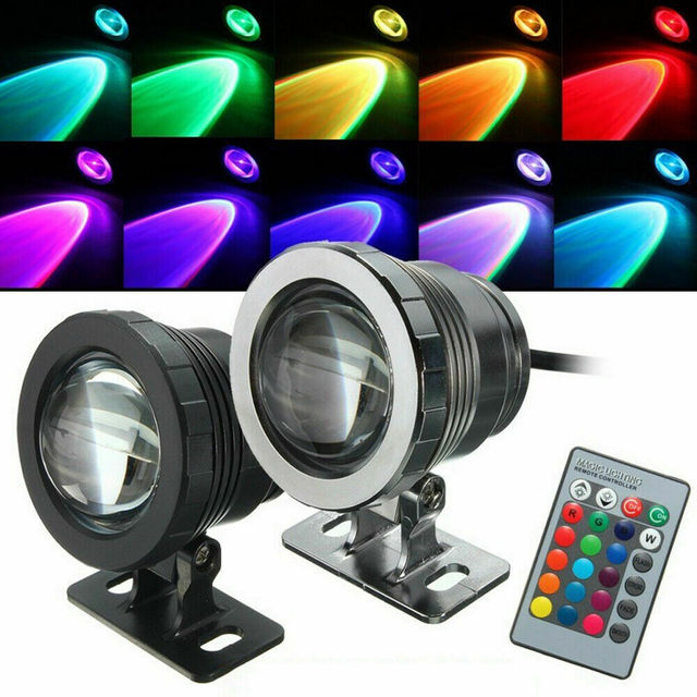 10W Waterproof RGB LED Flood Light Spotlight Bulb Outdoor Garden Lamp Colorful Pool Lights