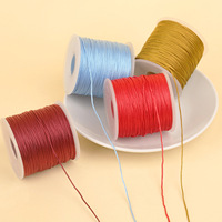Bracelet en corde tressée à la main LONGJIE 24 brins, fil de 1,0 mm, cordon rouge, polyester teint multicolore inaltérable, vente en gros usine