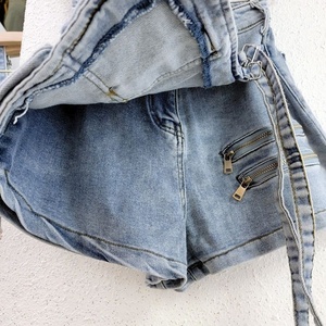 Shorts <span class=keywords><strong>en</strong></span> <span class=keywords><strong>jean</strong></span> cargo pour femmes, de haute qualité, prêts à être expédiés, avec poches - Product Image 4