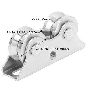 Roulettes à double gorge en V/Y/U, roues en acier robustes <span class=keywords><strong>pour</strong></span> portails coulissants - Product Image 3