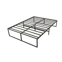 Cadre de lit en métal robuste et moderne pour appartement, chambre à coucher, avec rangement