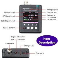 Medidor de Frecuencia Portátil Surecom SF-401 Plus, Contador de 100Mhz-3000Mhz, Pantalla Digital, Decodificador CTCSS/DCS, Radio Bidireccional