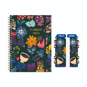 Novo design meninas notebook agendas laticínios a5 planejadores anuais planejador mensal semanal 2024