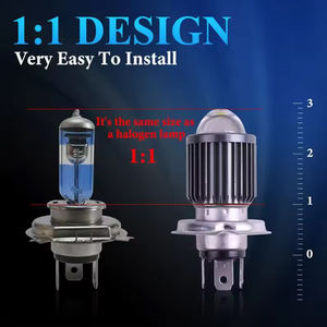 1 pezzo H4 BA20D faro Moto Moto Led lampadine CSP Chip Hi <span class=keywords><strong>Lo</strong></span> lente H4 fendinebbia Scooter Moto accessori faro 12V - Product Image 5
