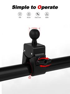 Boule en aluminium réglable de 1 pouce pour <span class=keywords><strong>support</strong></span> en métal à dégagement rapide pince de tuyau pince de crabe pour <span class=keywords><strong>support</strong></span> de téléphone <span class=keywords><strong>support</strong></span> de voiture montage - Product Image 2
