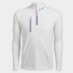 Sweat-shirt de sport pour homme à col zippé, léger, respirant, séchage rapide, avec deux poches zippées, idéal pour le golf et la course à pied - Product Image 3