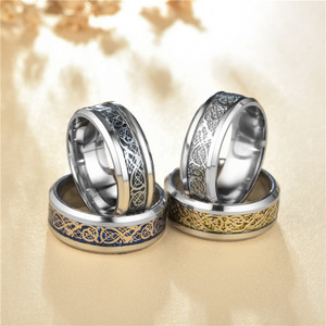 Anneaux <span class=keywords><strong>de</strong></span> déclaration pour hommes Design populaire Garçons Bijoux en acier inoxydable Bague <span class=keywords><strong>de</strong></span> luxe en acier inoxydable Dragon - Product Image 6